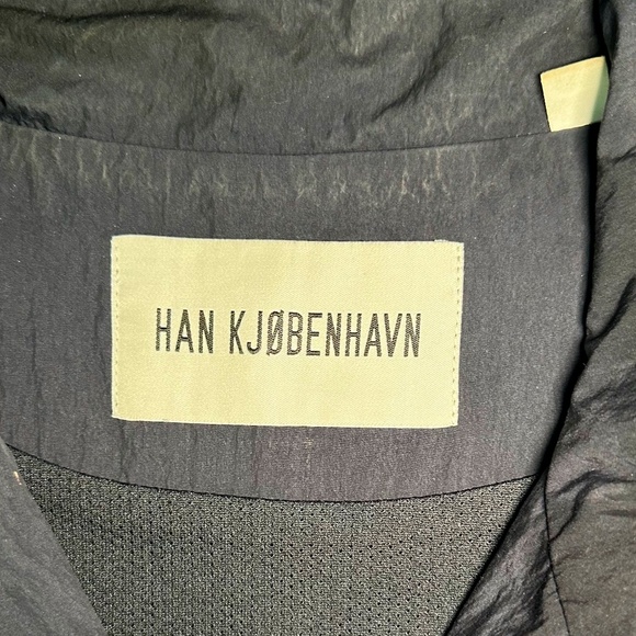 Han Kjobenhavn Navy Track Vest with Gold Tone Zipper and Logo Detail - Picture 9 of 10